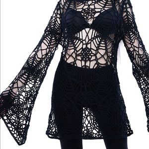 Killstar crochet Spiderweb sweater XXL